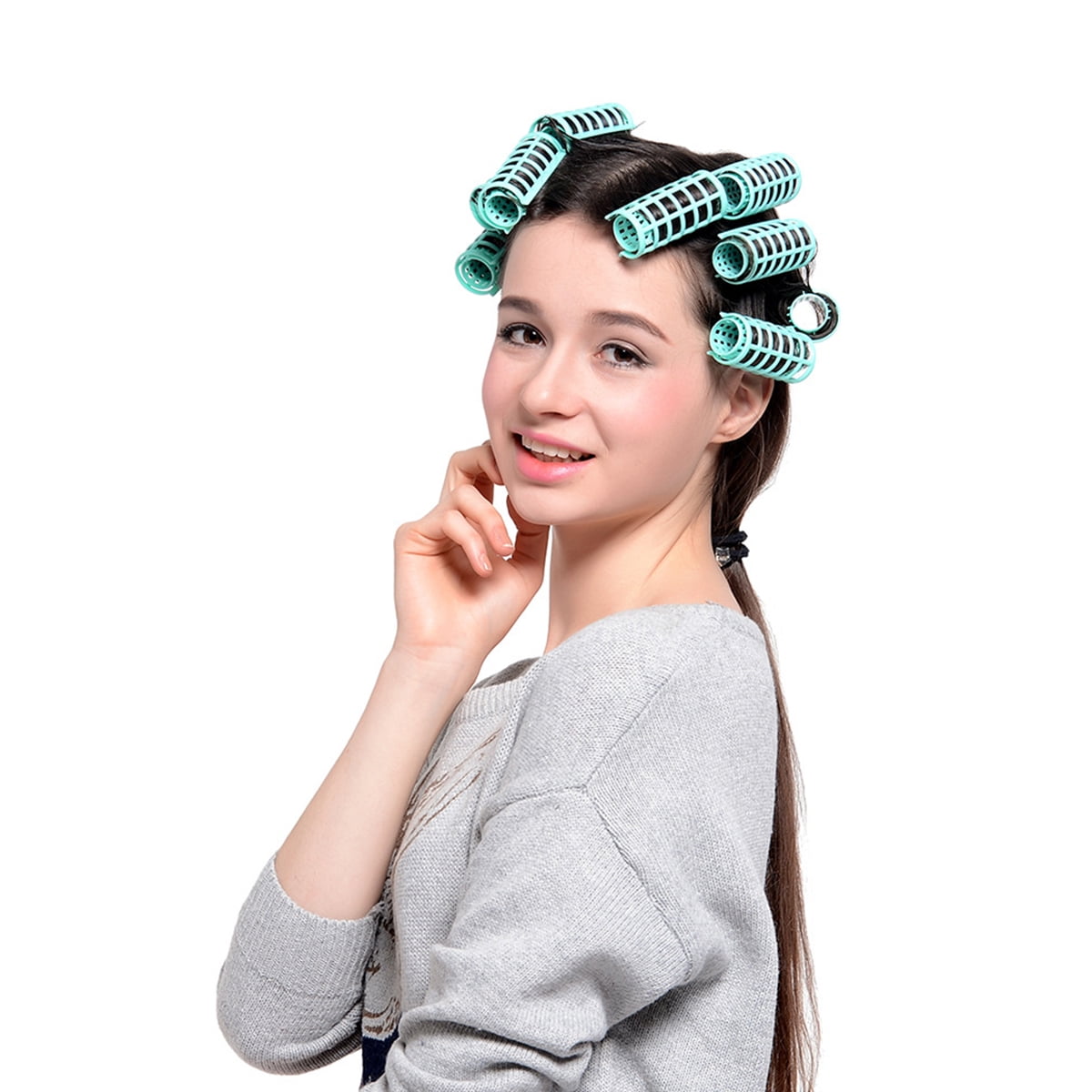CIYAPED 30 Pieces Plastic Hair Rollers Curlers Snap Rollers Self Grip Rollers Hairdressing Curlers No Heat Hair Curlers for DIY Hairdressing Hair Salon Hair Barber Yellow/Green/Red/Purple - Image 4