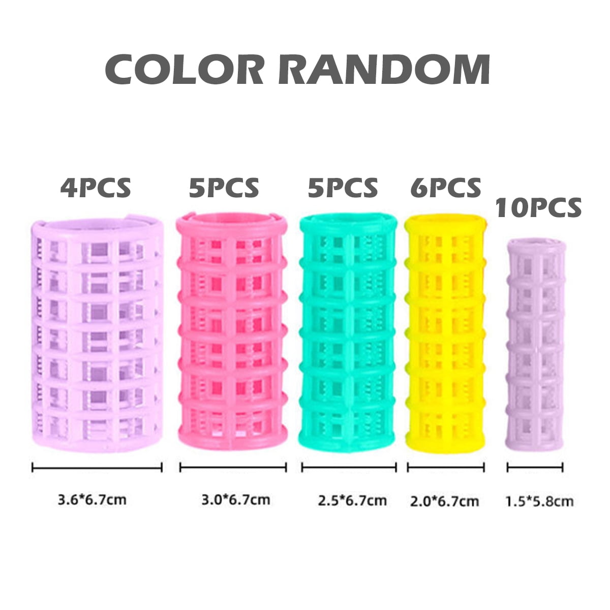CIYAPED 30 Pieces Plastic Hair Rollers Curlers Snap Rollers Self Grip Rollers Hairdressing Curlers No Heat Hair Curlers for DIY Hairdressing Hair Salon Hair Barber Yellow/Green/Red/Purple - Image 6