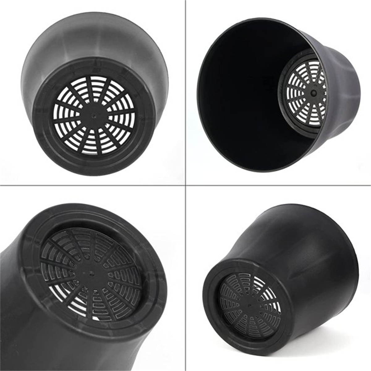 Pots for Plants, 8 Pack 4.8 inch Plastic Planters with Multiple Drainage Holes and Trays - Plant Pots for All Home Garden Flowers Succulents (White) 4inch-Black1 - Image 2