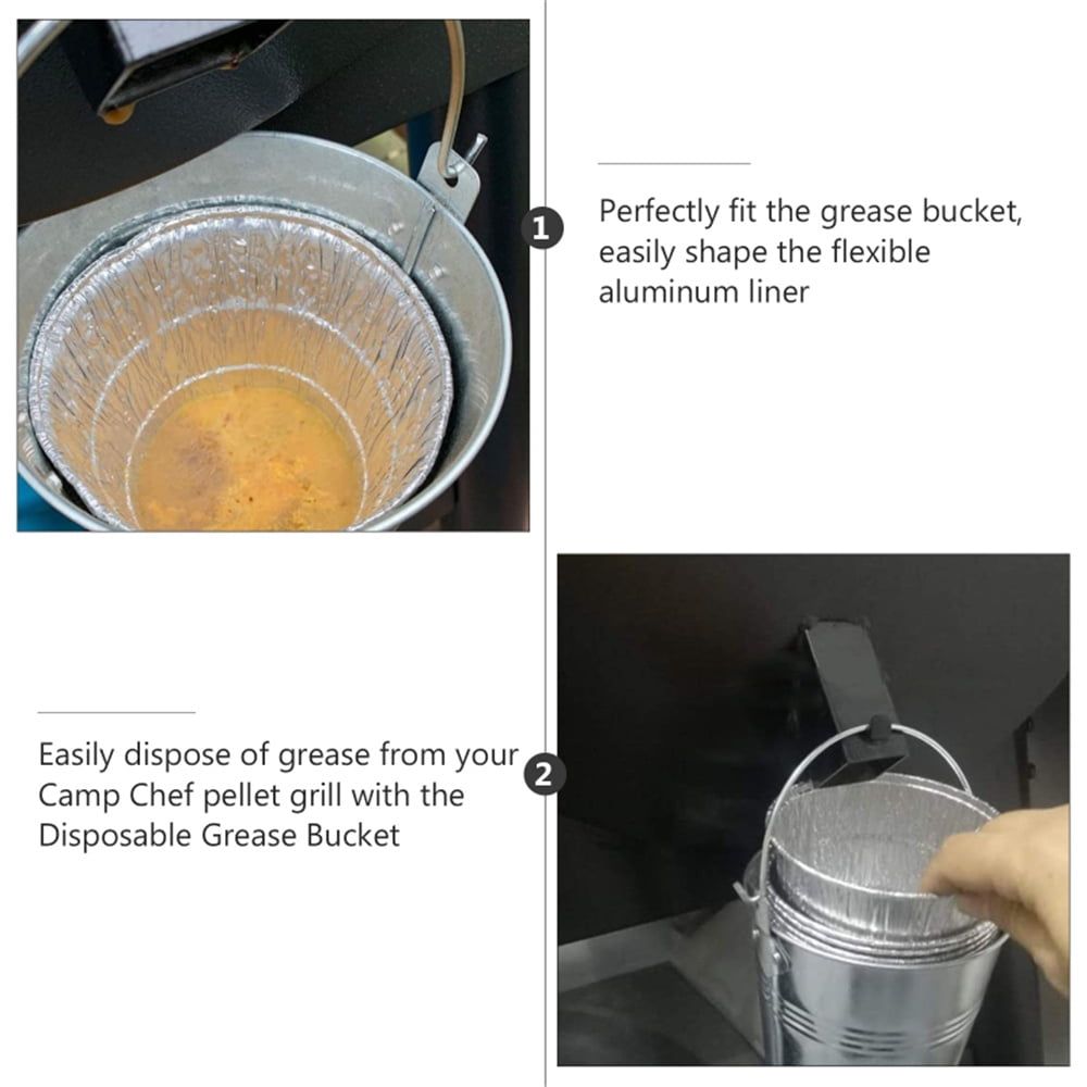 Grill Bucket for Grease, Grease Bucket with 12 Pcs Drip Grease Liners, Grill Smoker Bucket, for Camp Chef, for Traeger 20/22/34 Series, Pit Boss, Pellet Oklahoma Joe Rec Tec - Image 6