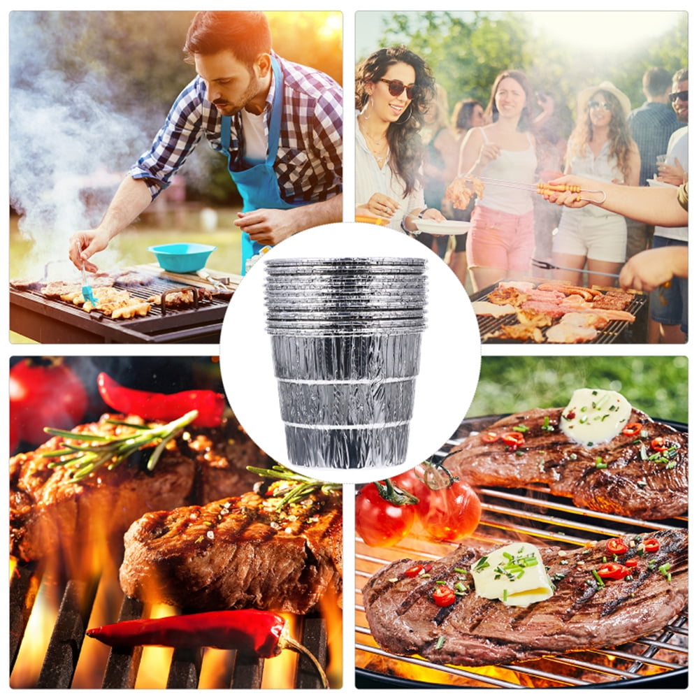 12 Pack Disposable Drip Grease Bucket Liners, Grill Drip Tray, Disposable Foil Liner for BBQ Drip Bucket - Image 2