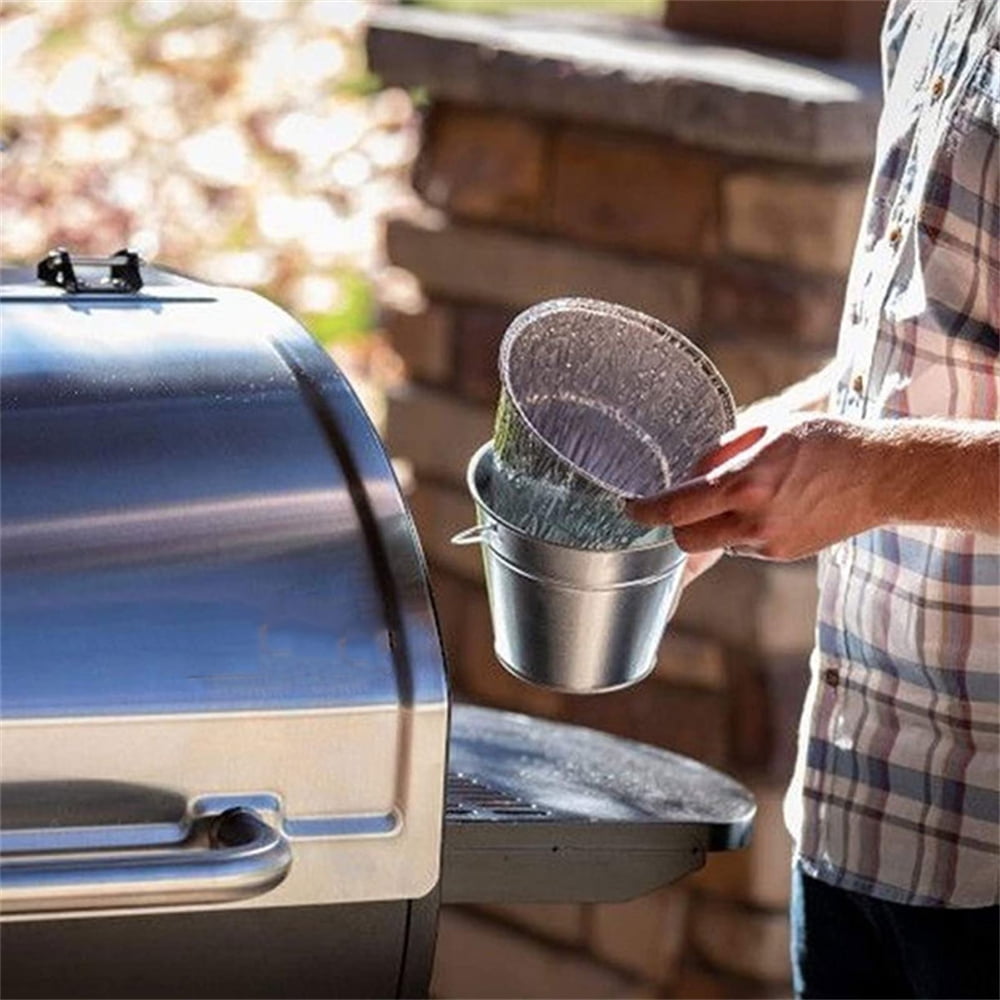 12 Pack Disposable Drip Grease Bucket Liners, Grill Drip Tray, Disposable Foil Liner for BBQ Drip Bucket - Image 6