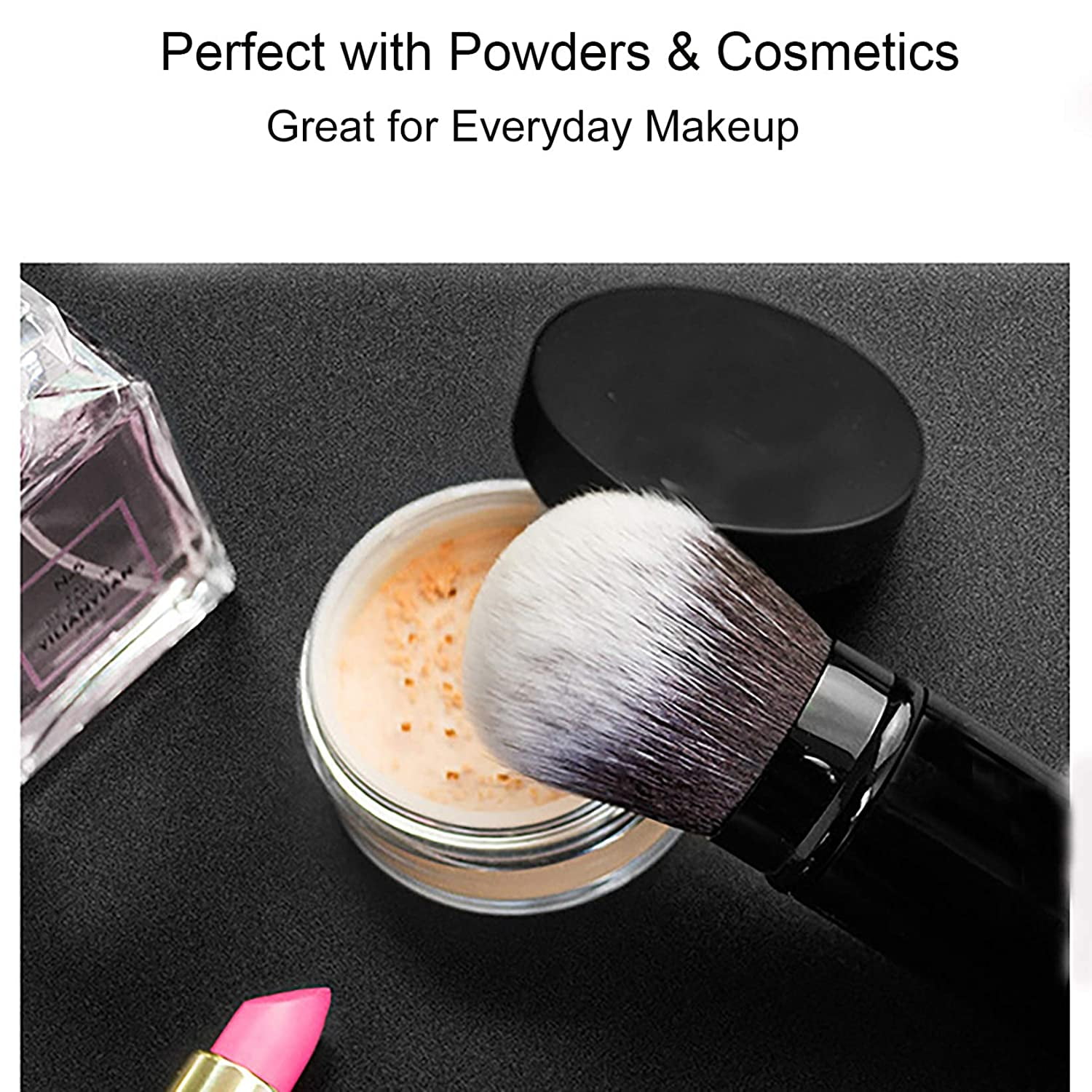 Retractable Foundation Makeup Brushes, Travel Flat Top Kabuki Powder Brush - Image 4