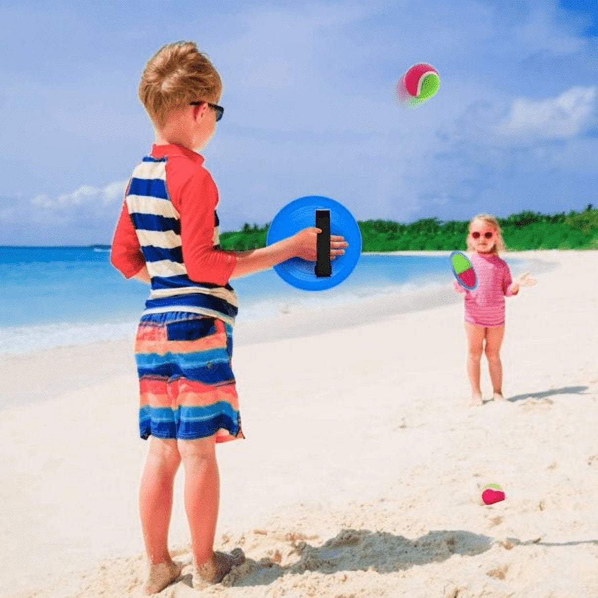 Tutuviw Toss and Catch Ball Set - Paddle Ball and Catch Game for Adults - Sticky Ball Catch Set - 2 Paddles, 1 Balls - Image 2