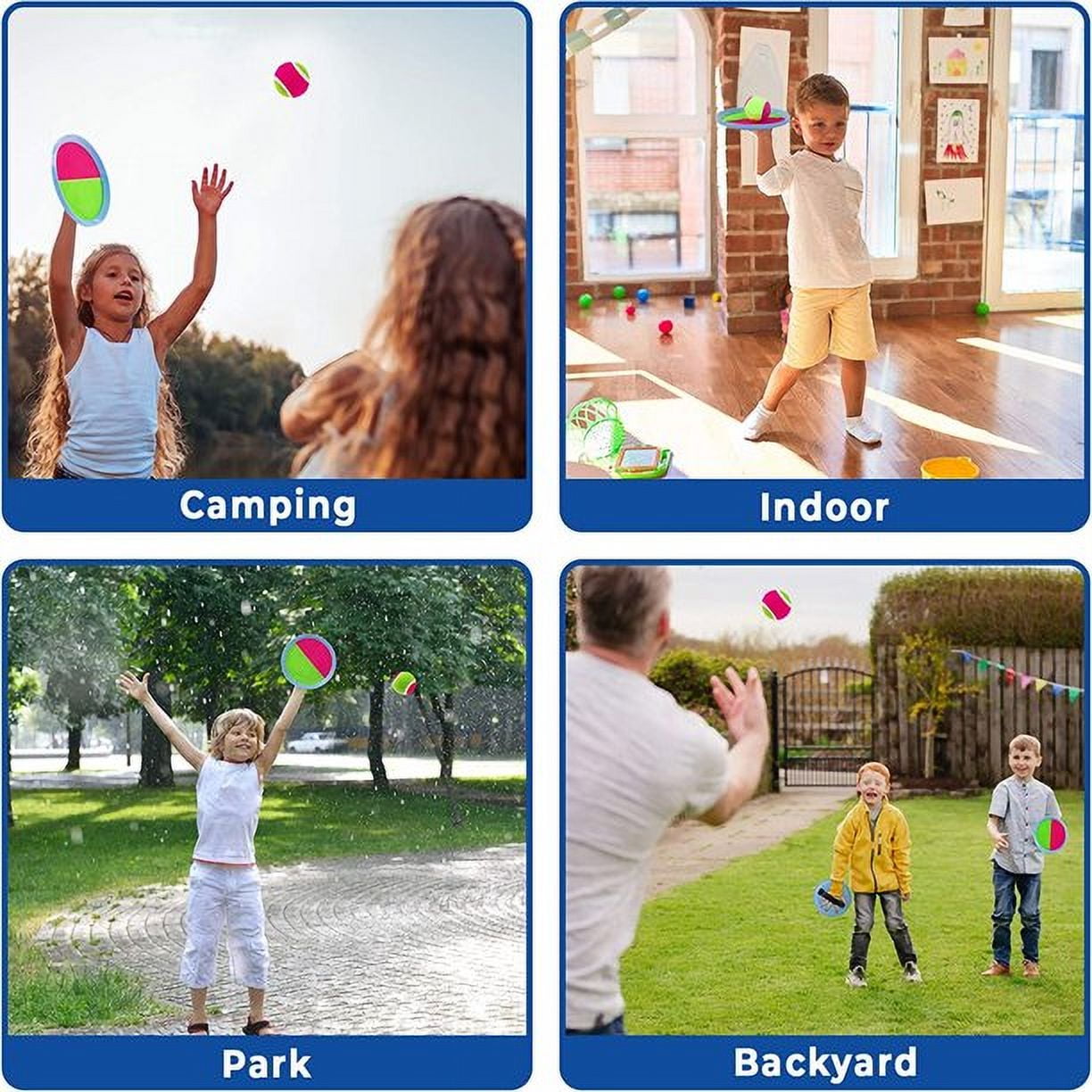 Tutuviw Toss and Catch Ball Set - Paddle Ball and Catch Game for Adults - Sticky Ball Catch Set - 2 Paddles, 1 Balls - Image 3