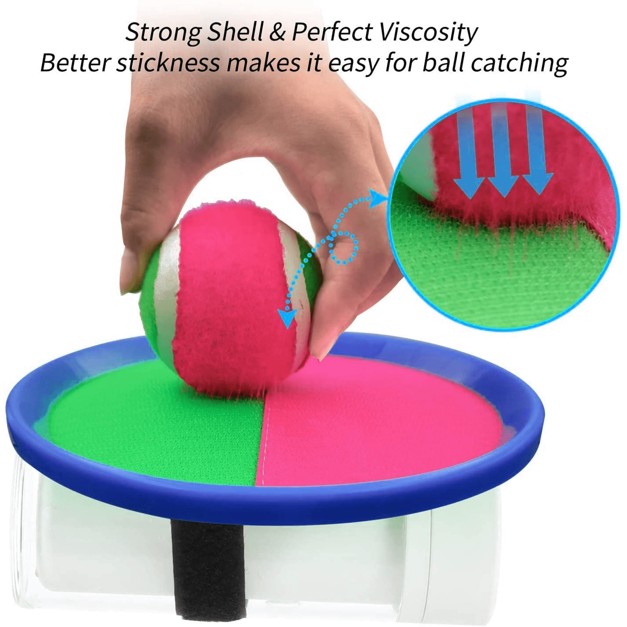 Tutuviw Toss and Catch Ball Set - Paddle Ball and Catch Game for Adults - Sticky Ball Catch Set - 2 Paddles, 1 Balls - Image 5