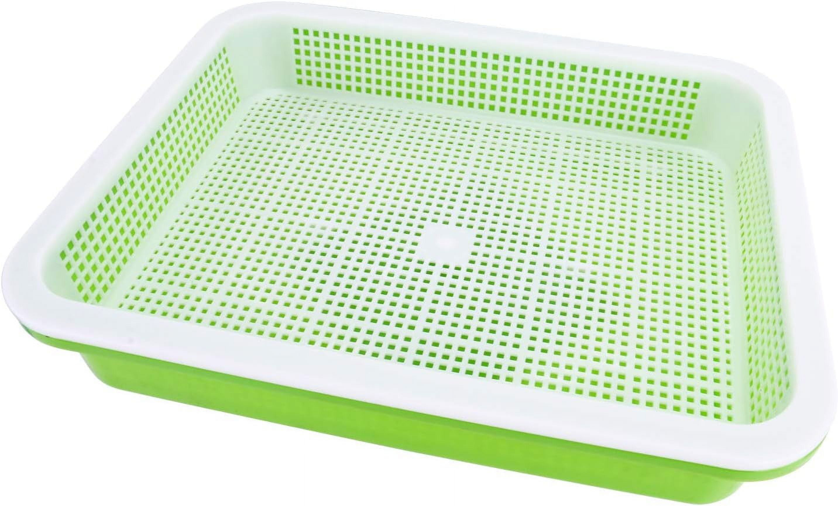 Tutuviw BPA Free Hydroponics Soilless Seeds Sprouter Microgreen Seed Sprouter Trays Seed Germination Double Tier Grow Trays with Lid 1PCS-Seed Sprouter Tray - Image 1