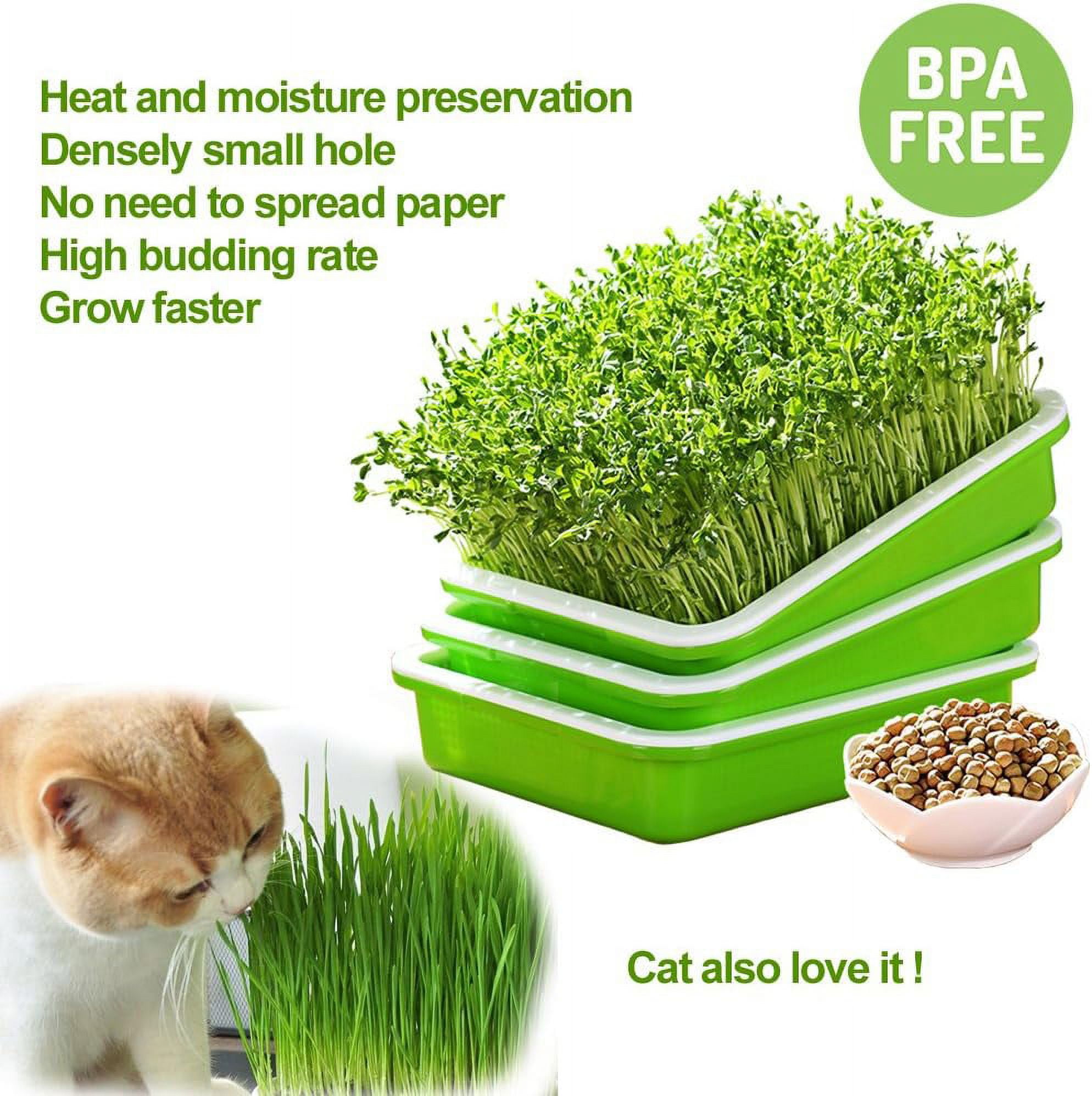 Tutuviw BPA Free Hydroponics Soilless Seeds Sprouter Microgreen Seed Sprouter Trays Seed Germination Double Tier Grow Trays with Lid 1PCS-Seed Sprouter Tray - Image 3