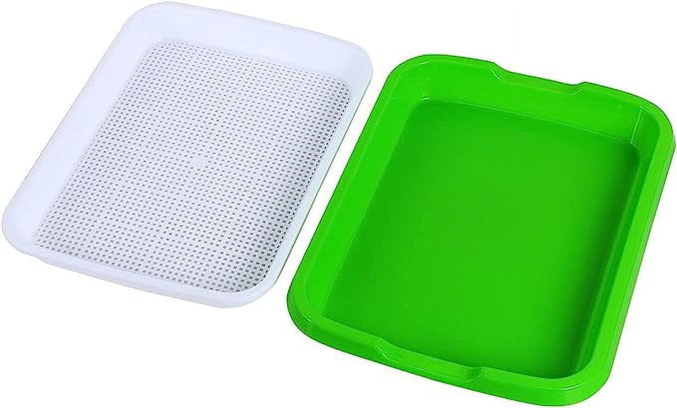 Tutuviw BPA Free Hydroponics Soilless Seeds Sprouter Microgreen Seed Sprouter Trays Seed Germination Double Tier Grow Trays with Lid 5PCS-Seed Sprouter Tray - Image 1