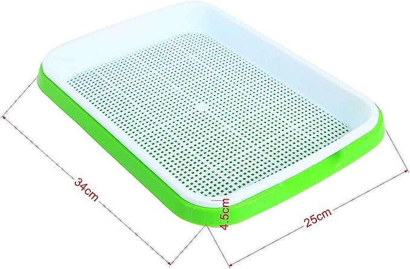 Tutuviw BPA Free Hydroponics Soilless Seeds Sprouter Microgreen Seed Sprouter Trays Seed Germination Double Tier Grow Trays with Lid 5PCS-Seed Sprouter Tray+Lid - Image 6