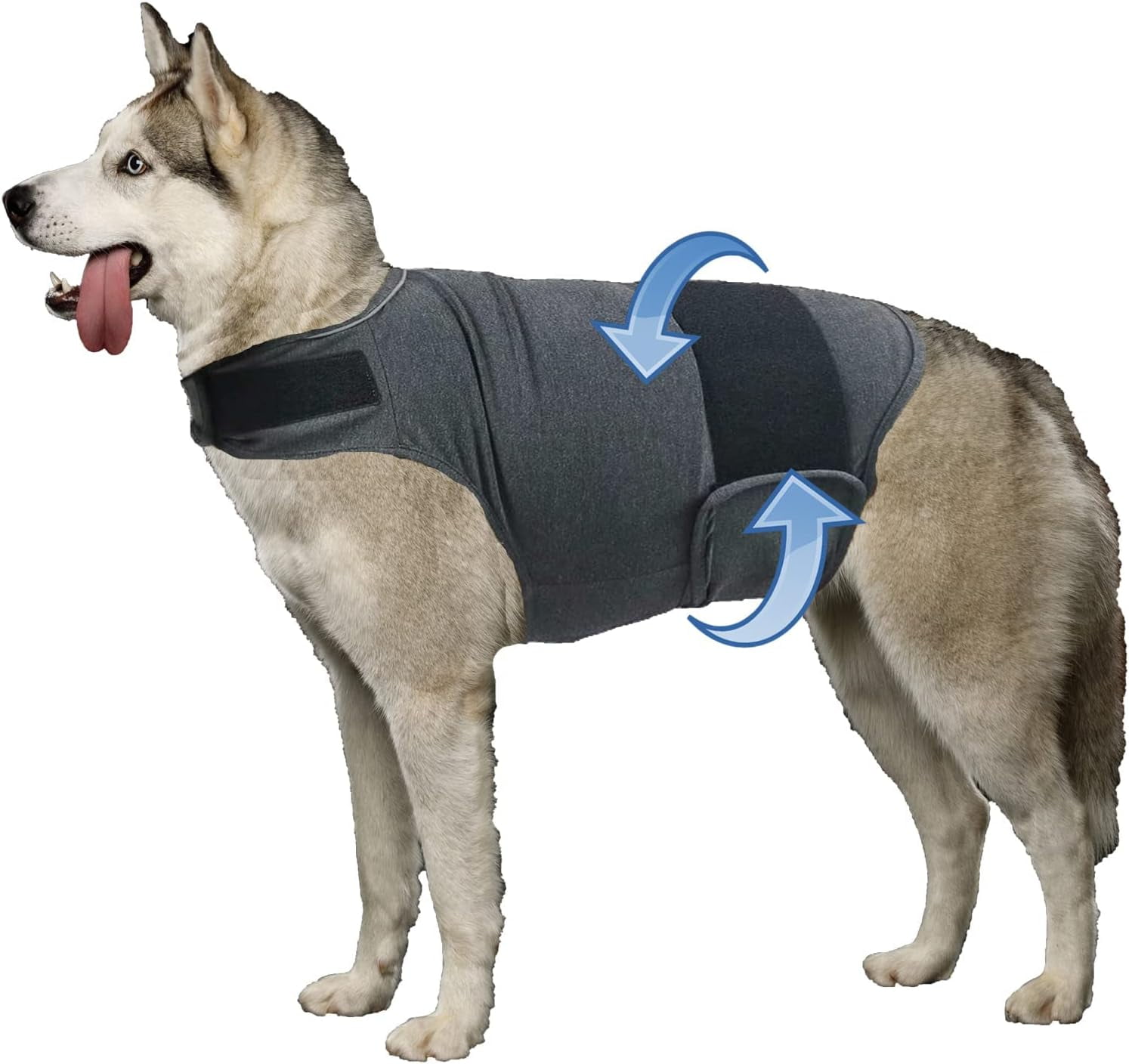 Dog Jacket, Skin-Friendly Dog Calming Vest - Dog Shirt for Thunder, Fireworks and Separation - Keep Pet Calm Without Medicine & Training, Anti Anxiety Vest for Dogs S Dark Grey - Image 1