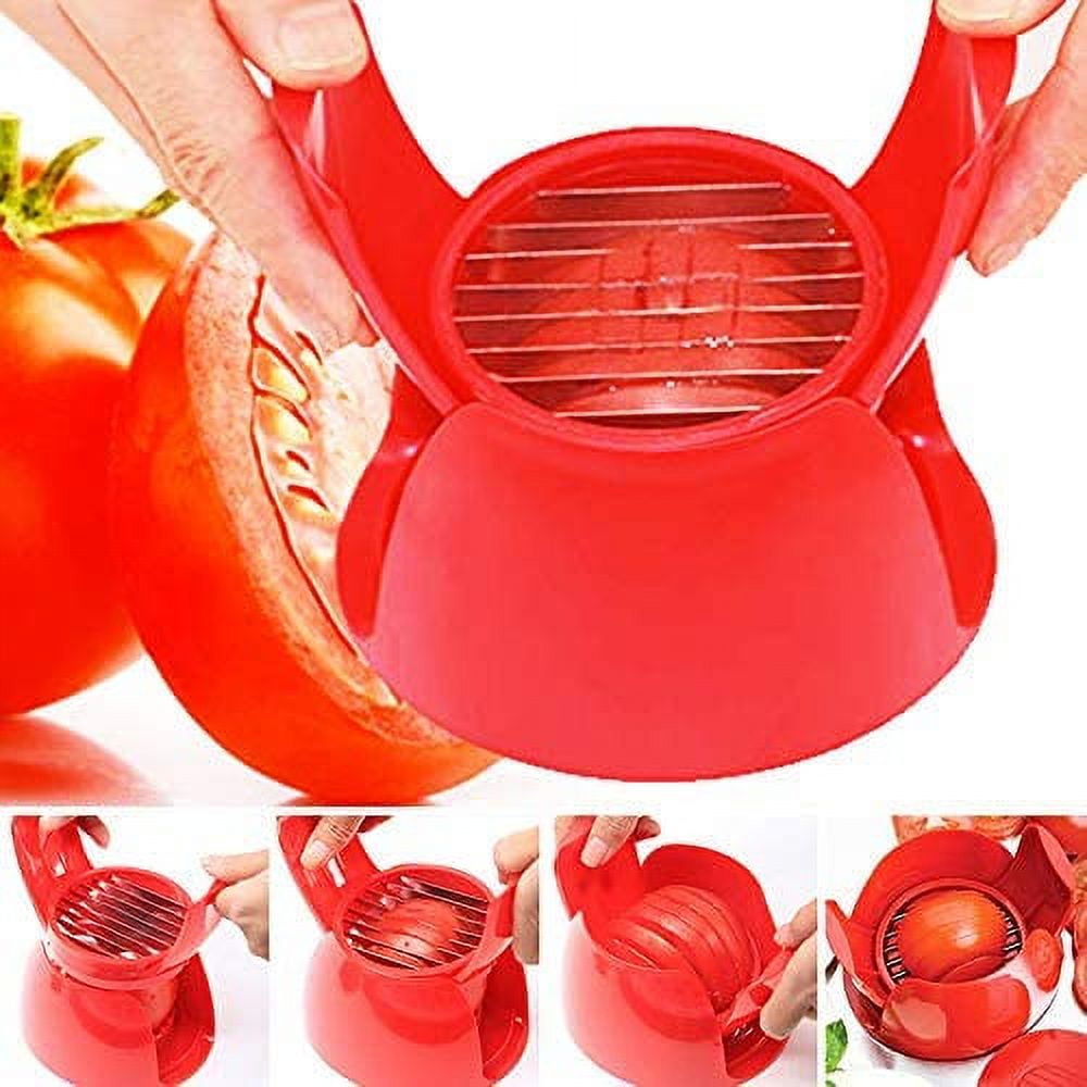 Fruit and Vegetable Cutter, 1 Slicer Tomato Potato Onion Fruit Vegetable Slicer Tomato Slicer Stand Kitchen Slicer Tool Gadgets - Image 2