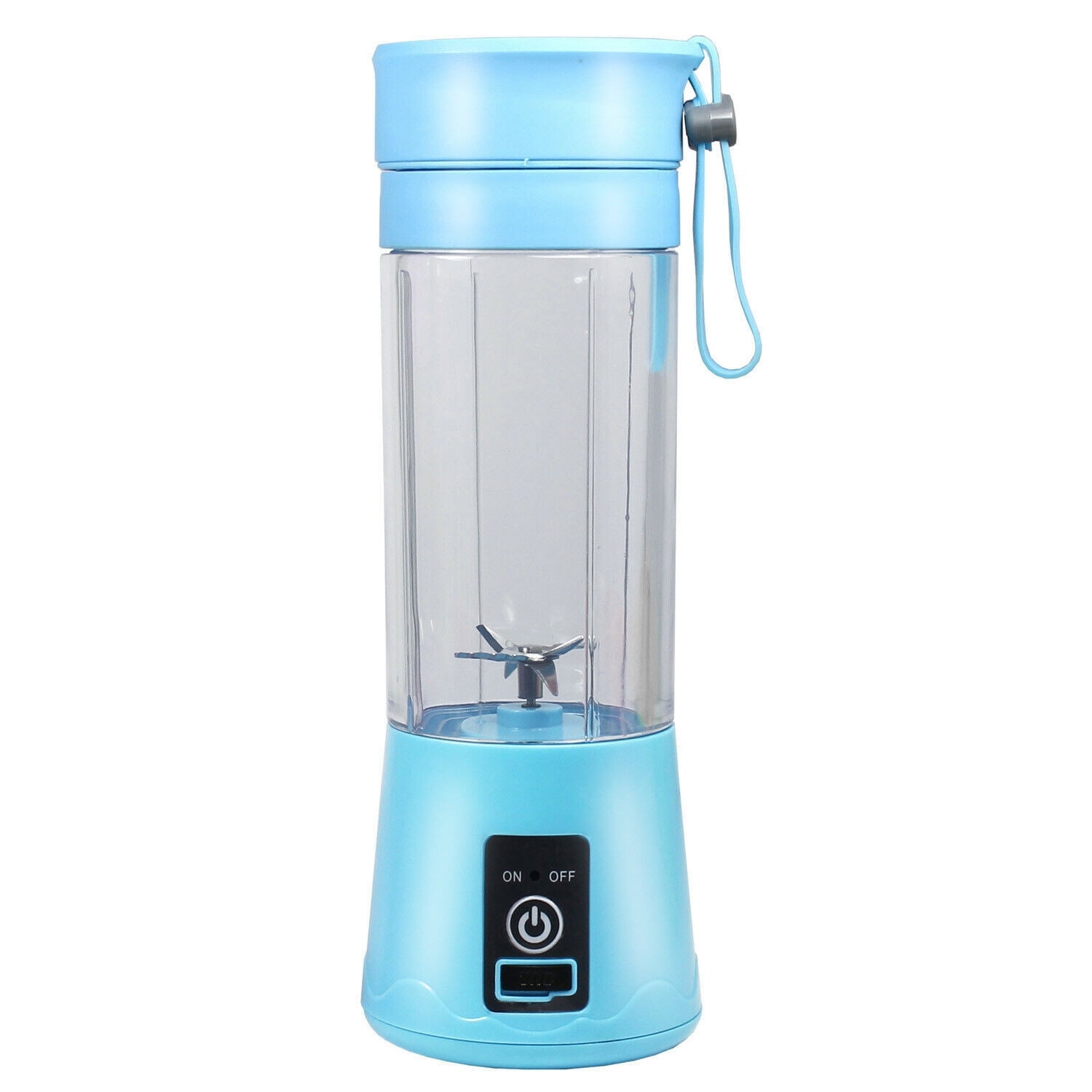 Mini Portable Blender,Smoothies Personal Blender Mini Shakes Juicer Cup USB Rechargeable With 6 blades,White Blue - Image 2