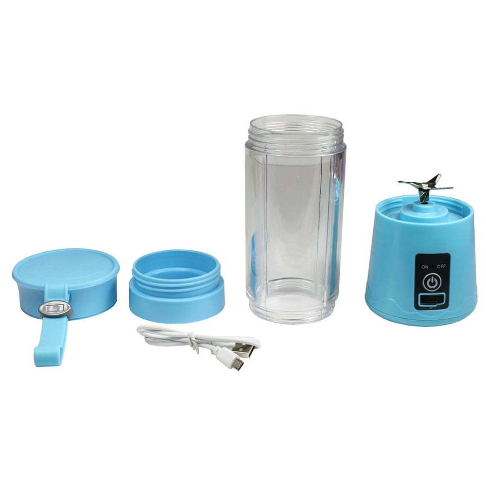 Mini Portable Blender,Smoothies Personal Blender Mini Shakes Juicer Cup USB Rechargeable With 6 blades,White Blue - Image 5