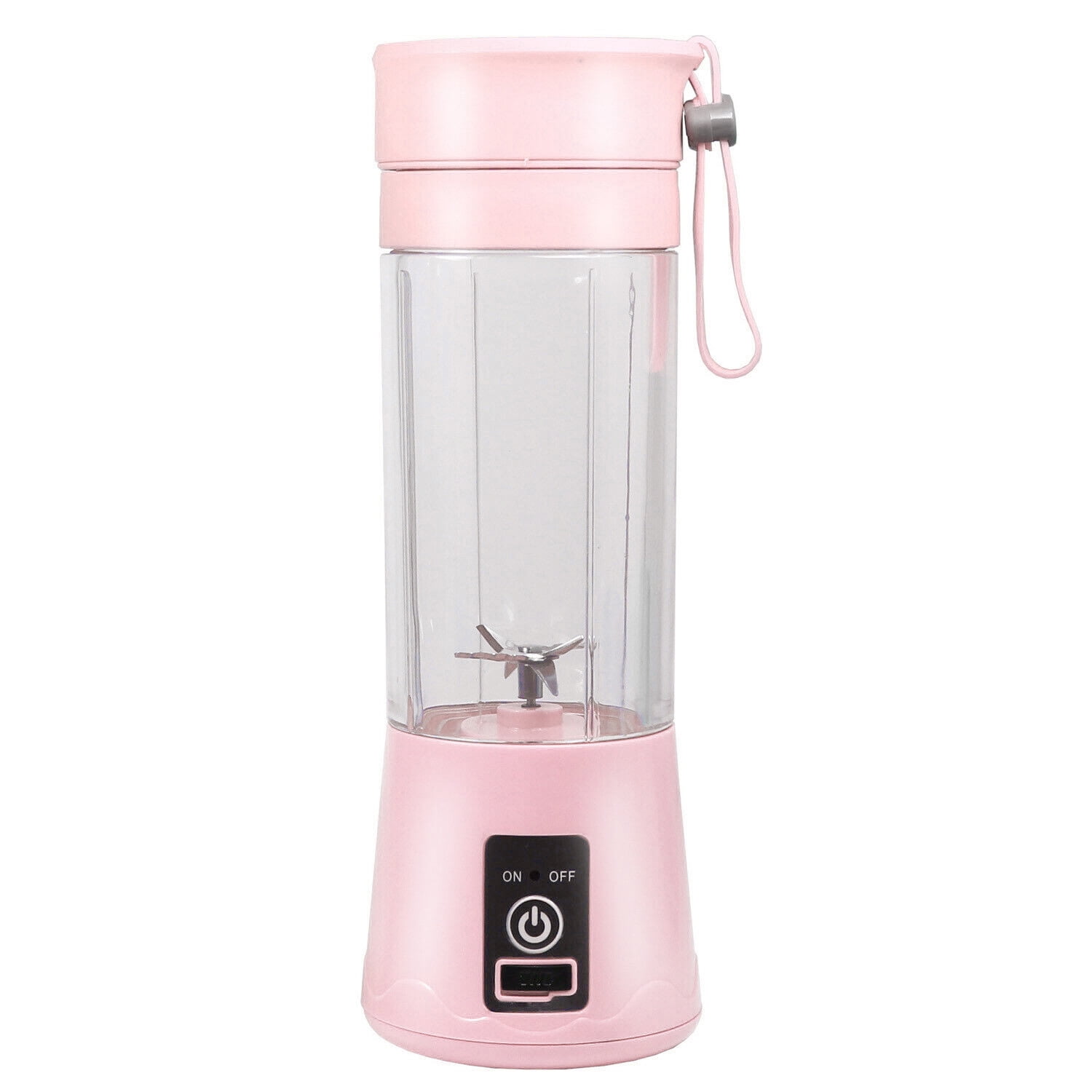 Mini Portable Blender,Smoothies Personal Blender Mini Shakes Juicer Cup USB Rechargeable With 6 blades,White Pink - Image 2