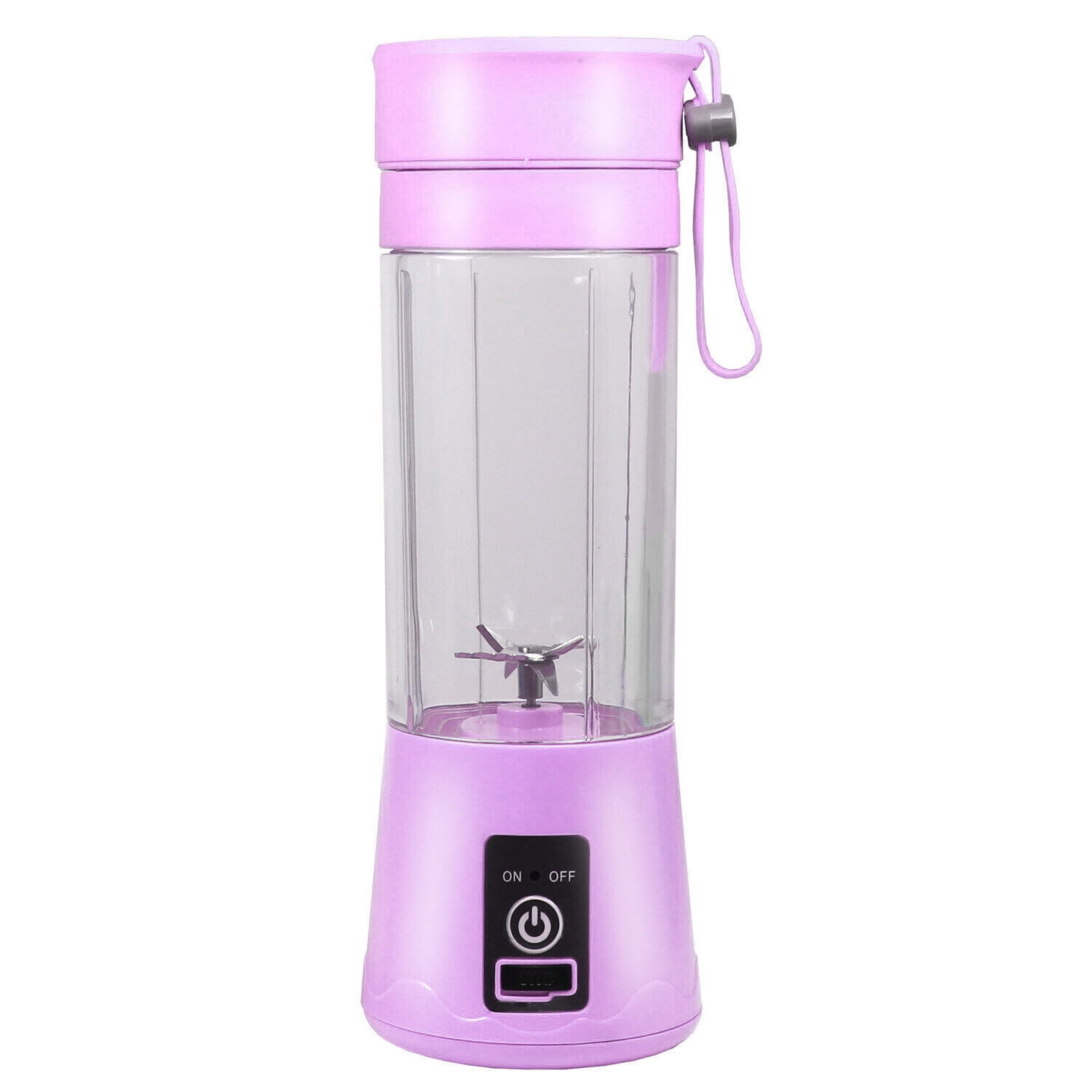 Mini Portable Blender,Smoothies Personal Blender Mini Shakes Juicer Cup USB Rechargeable With 6 blades,White Purple - Image 2