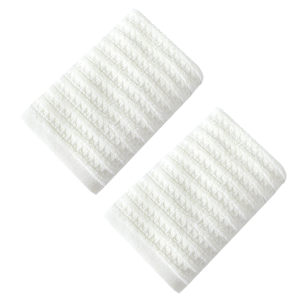 100% Cotton Soft and Absorbent Hand Towel-Waffle Hand Towels for Bathroom-Set of 2 Quick Drying Towels Milk white - Image 1