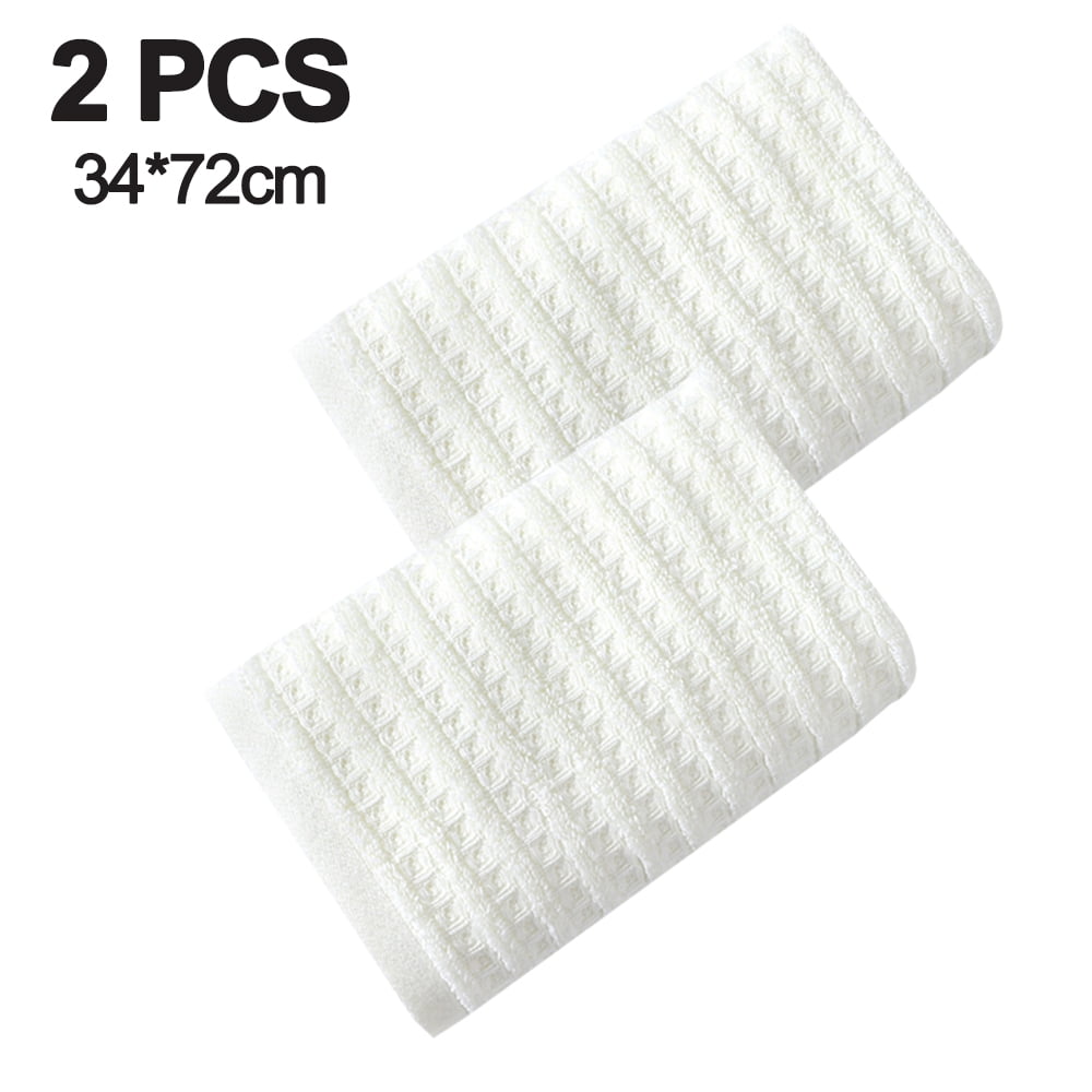 100% Cotton Soft and Absorbent Hand Towel-Waffle Hand Towels for Bathroom-Set of 2 Quick Drying Towels Milk white - Image 2