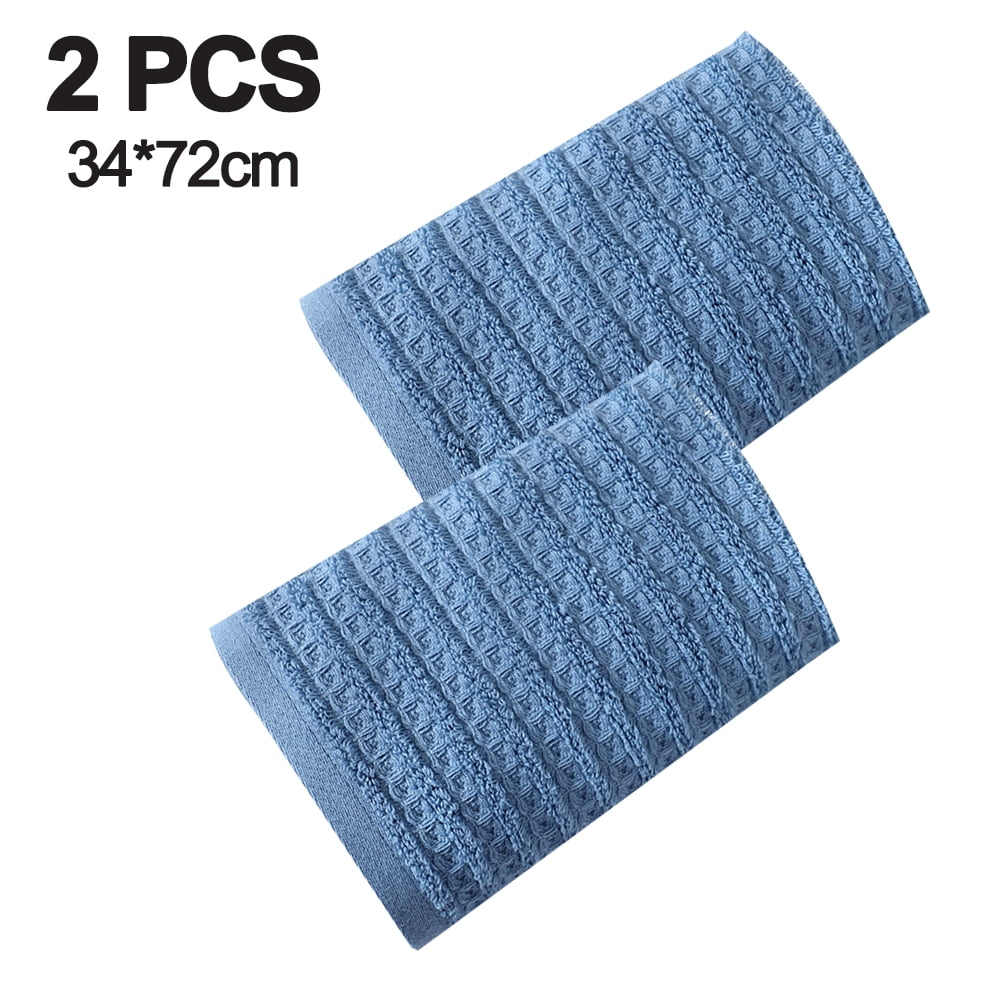 100% Cotton Soft and Absorbent Hand Towel-Waffle Hand Towels for Bathroom-Set of 2 Quick Drying Towels Sky blue - Image 2
