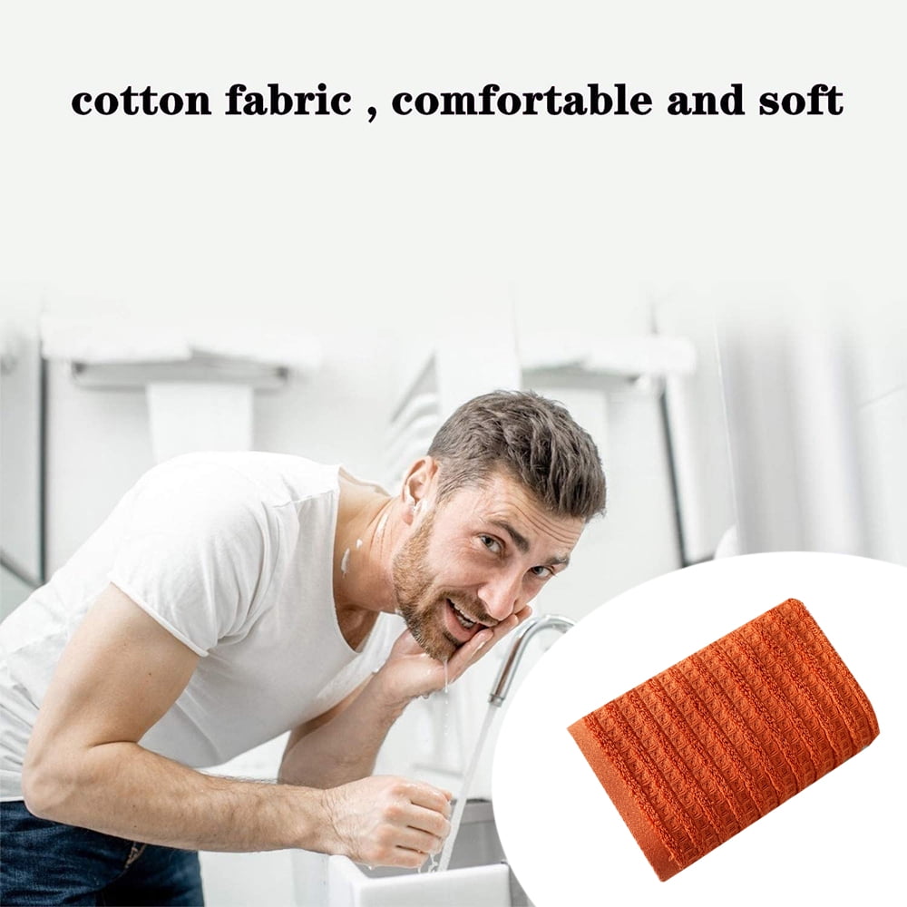 100% Cotton Soft and Absorbent Hand Towel-Waffle Hand Towels for Bathroom-Set of 2 Quick Drying Towels Warm orange - Image 3