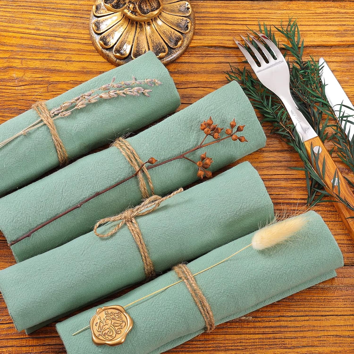 Holzlrgus Cotton Linen Napkins Bulk 17