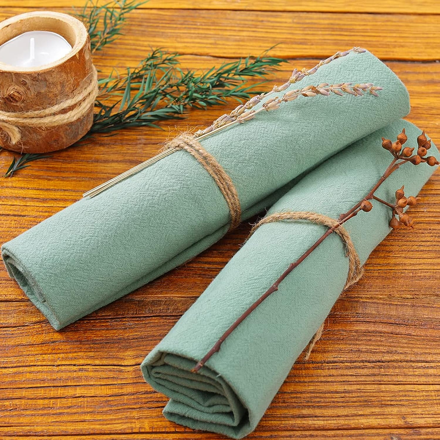 Holzlrgus Cotton Linen Napkins Bulk 17
