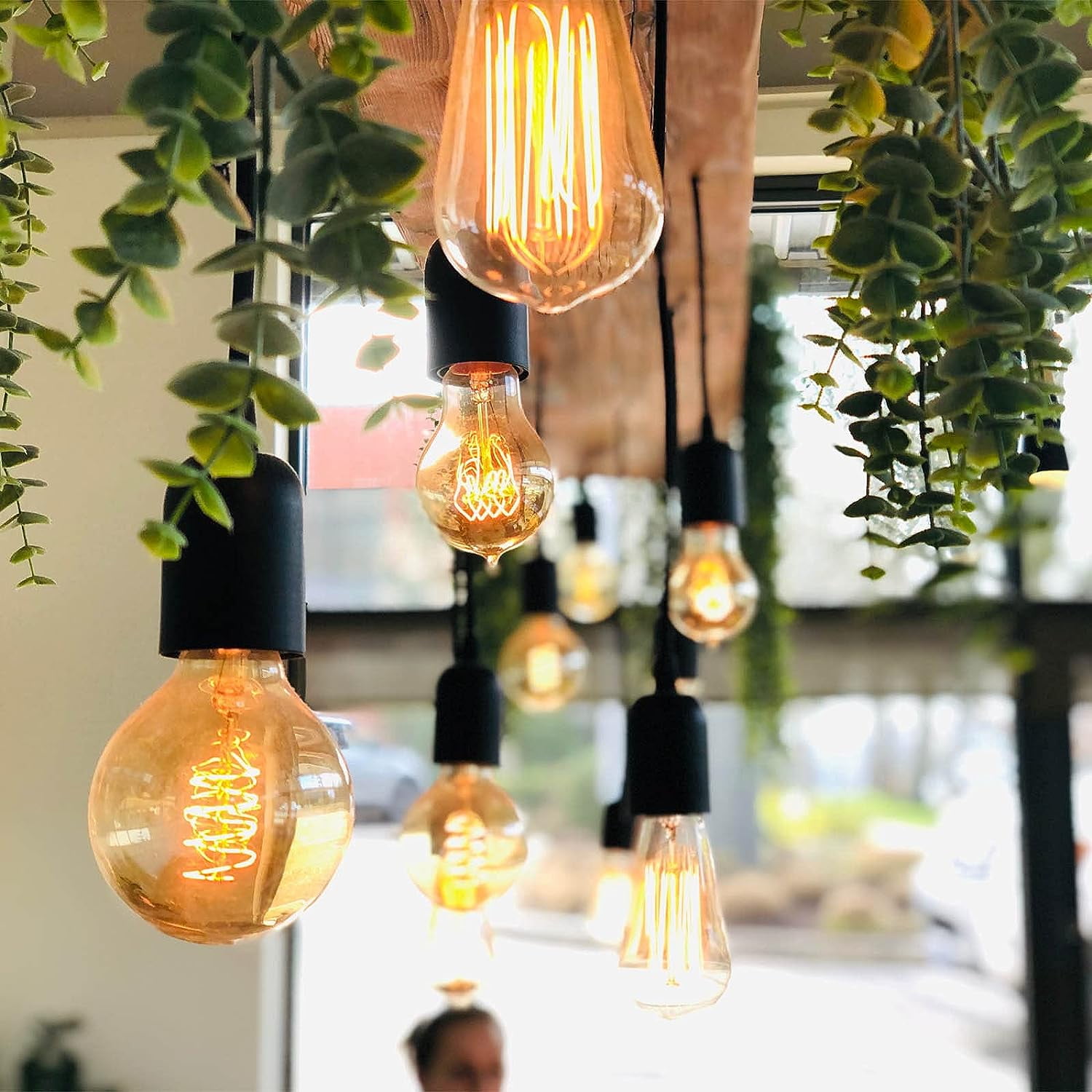 Plug in Hanging Light Kit, Retro Hanging Lights with Plug in Cord, E26 E27 Industrial Pendant Light Fixture, 5.9 FT Cord with On/Off Switch Hanging Lamp for Living Room Bedroom 2 Pack Black - Image 4