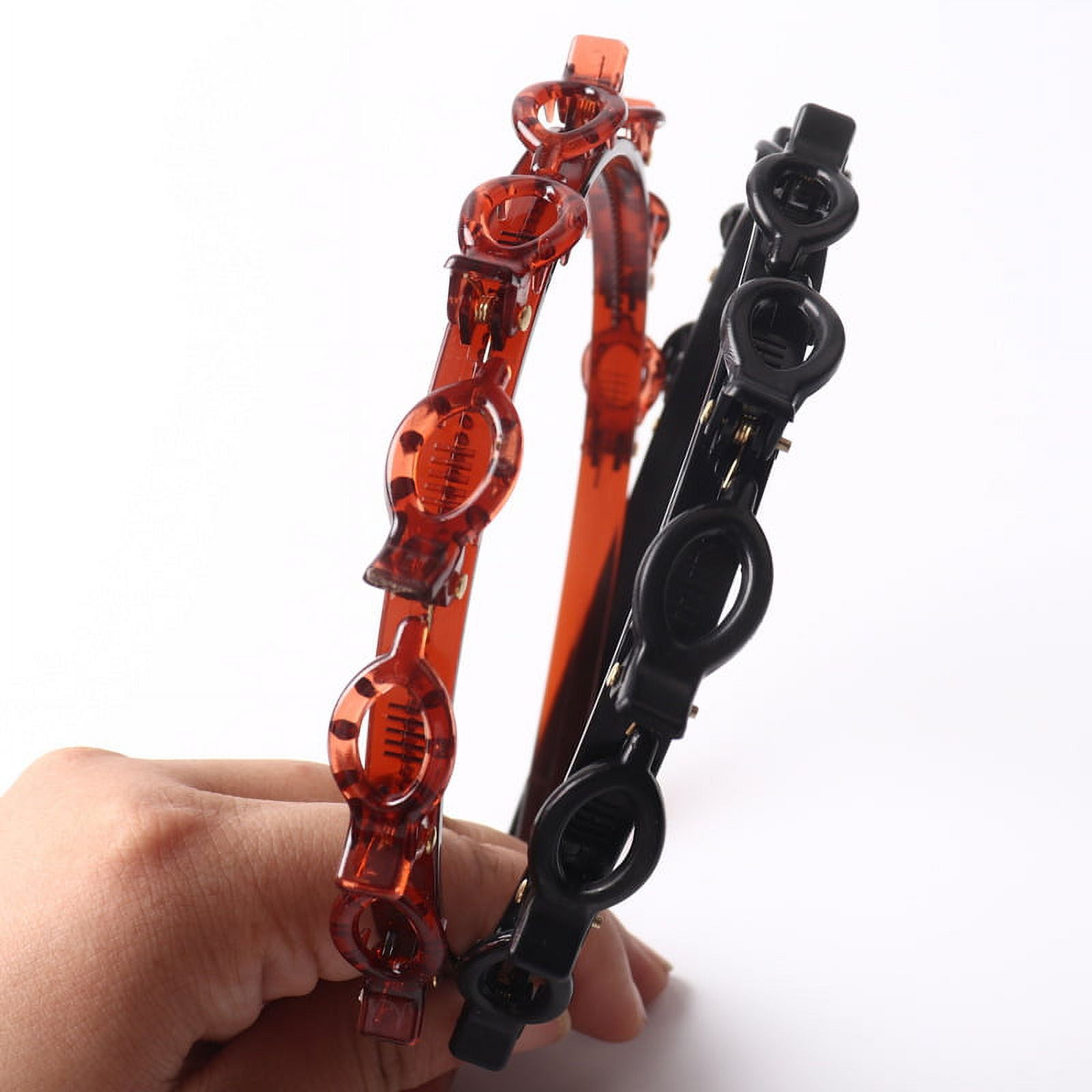 Headbands for Women Head bands with Braided Hair Clips for Girls Thin Headband with Clips - Image 3