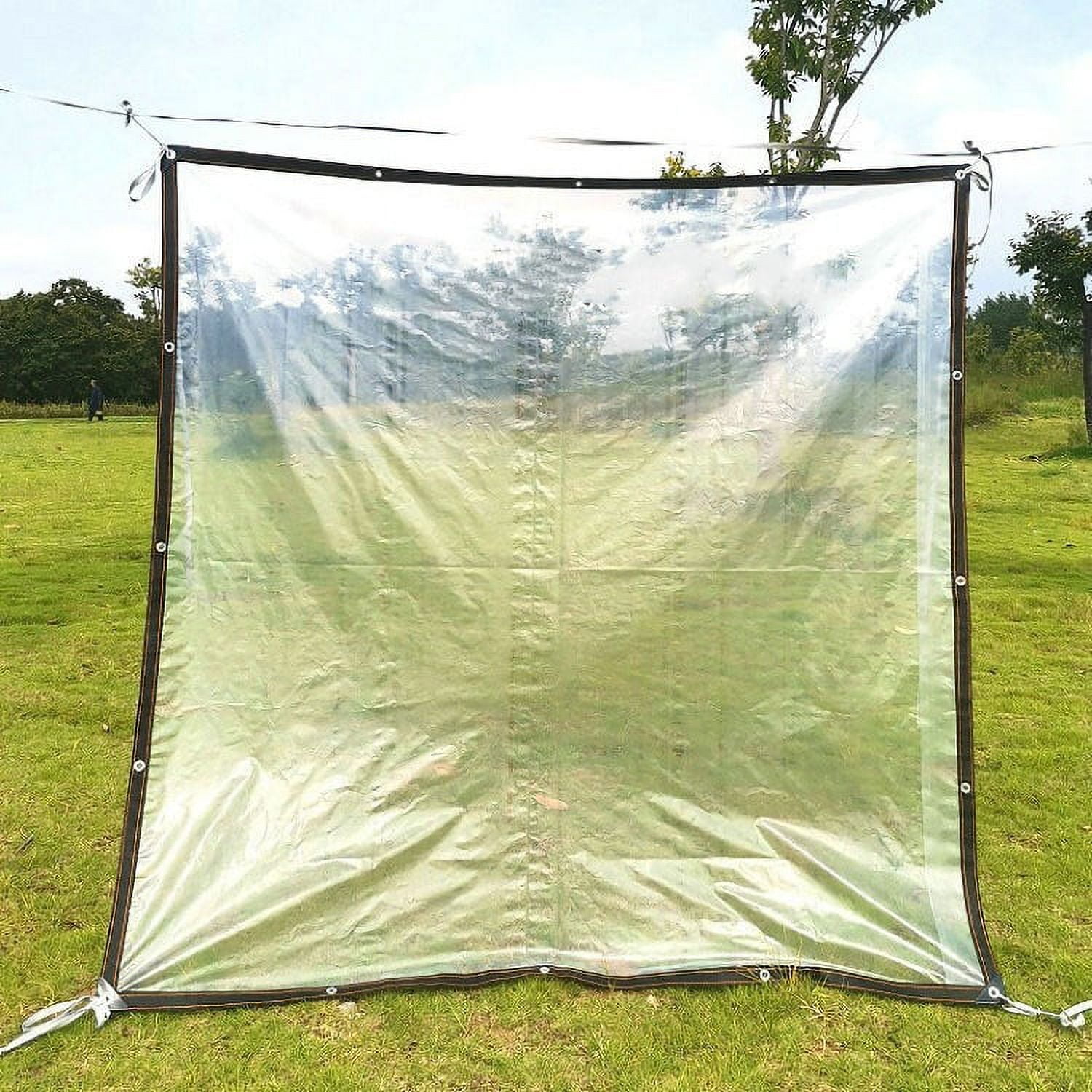 Clear Tarp Heavy Duty Tarp Cover Waterproof Tarpaulin with Grommets for Gardening Camping Traveling 39x39in, 2 Pcs - Image 6