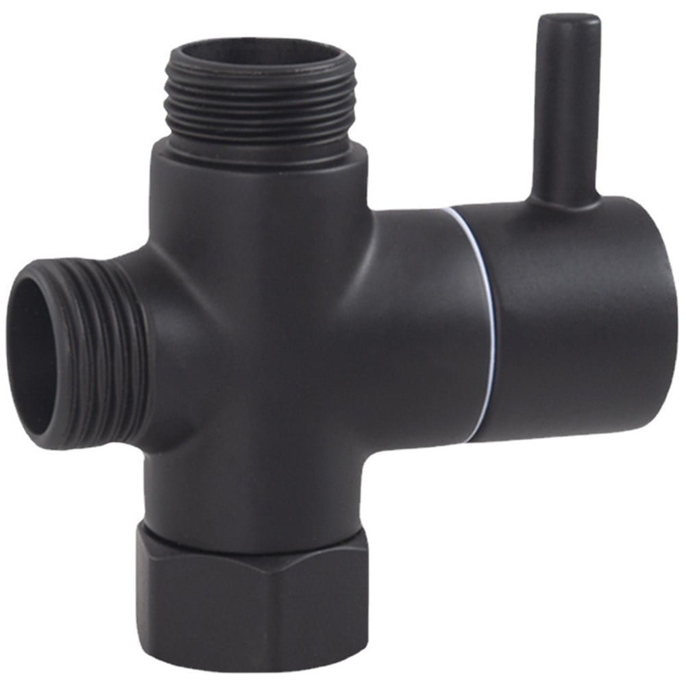 G1/2in 3 Way Brass Diverter Valve T-adapter Converter Black for Shower Head - Image 1