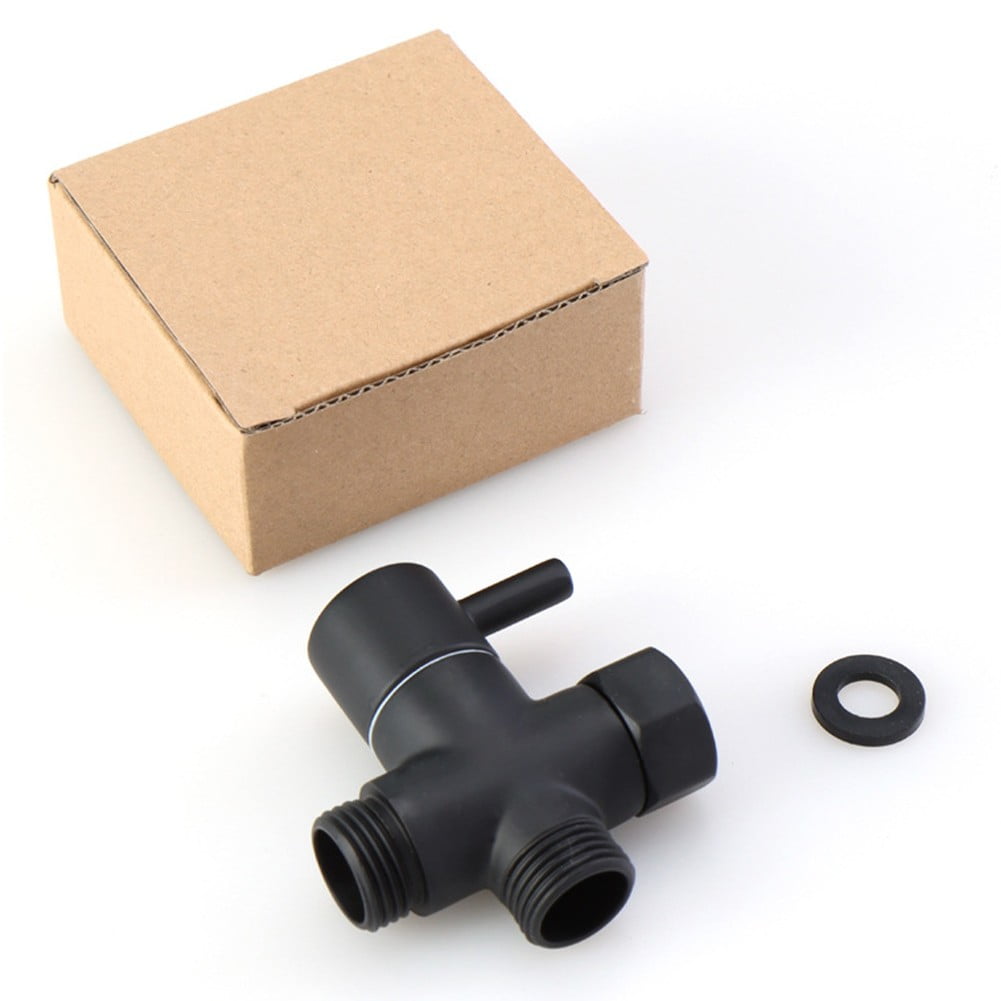G1/2in 3 Way Brass Diverter Valve T-adapter Converter Black for Shower Head - Image 3
