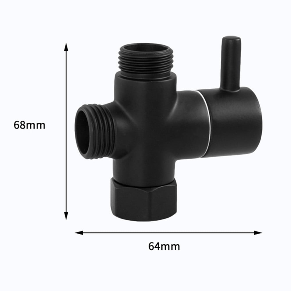 G1/2in 3 Way Brass Diverter Valve T-adapter Converter Black for Shower Head - Image 4