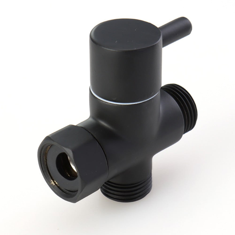 G1/2in 3 Way Brass Diverter Valve T-adapter Converter Black for Shower Head - Image 5