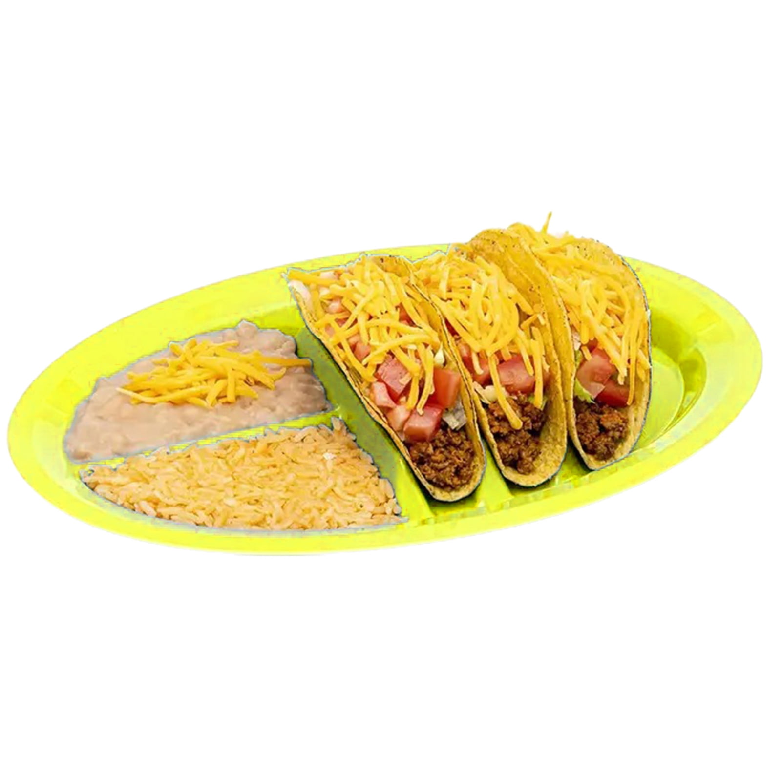 Ludlz Tacos Holder Plate Durable Easy to Clean Mexican Pancakes Corn Hot Dogs Cakes Toasts Food Tray for Home Yellow - Image 8