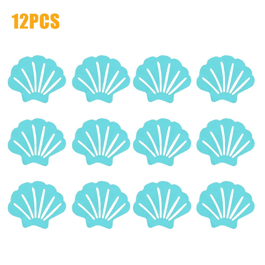 12pcs Non-Slip Shower Clip Stickers Non-Slip Shower Mat Floor Safety Tape Bathtub Shower Stair Stickers Blue - Image 2