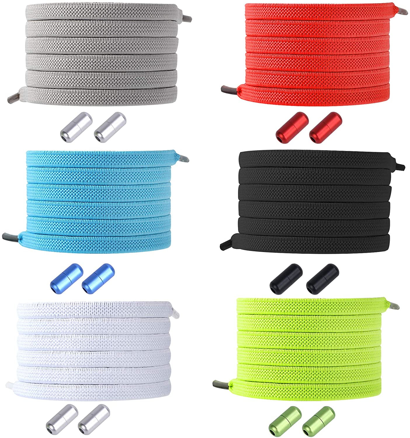 4Pairs No Tie Elastic Shoe Laces Adjustable Tieless Shoelaces, One Size Fits All Adult & Kids(Black, White, Red, Pink) Black, white, red, pink - Image 4