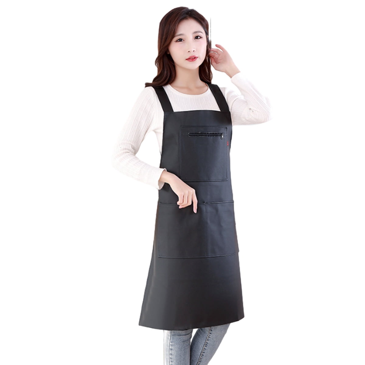 Waterproof Rubber Vinyl Apron - Heavy Duty Model - Stay Dry - Industrial Chemical Resistant Plastic - Leather Apron for Kitchen, Cooking, Dishwashing, Dog Grooming - Black - Image 1