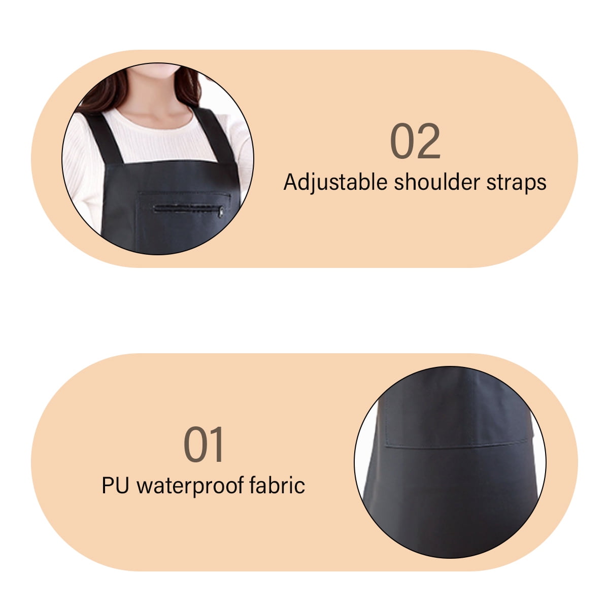 Waterproof Rubber Vinyl Apron - Heavy Duty Model - Stay Dry - Industrial Chemical Resistant Plastic - Leather Apron for Kitchen, Cooking, Dishwashing, Dog Grooming - Black - Image 4