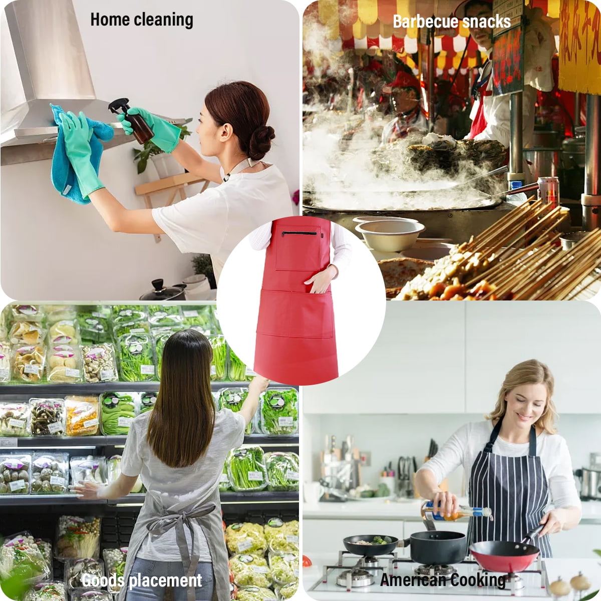 Waterproof Rubber Vinyl Apron - Heavy Duty Model - Stay Dry - Industrial Chemical Resistant Plastic - Leather Apron for Kitchen, Cooking, Dishwashing, Dog Grooming - Black Red - Image 6