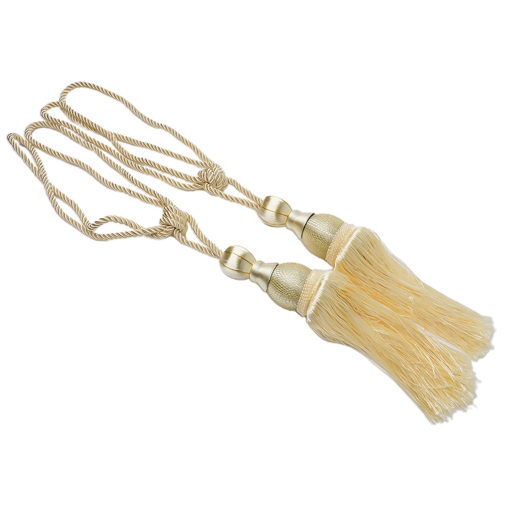 Bosisa 2pcs Large Tie Backs Ball Tassel Curtain Rope Tieback Gold - Image 2