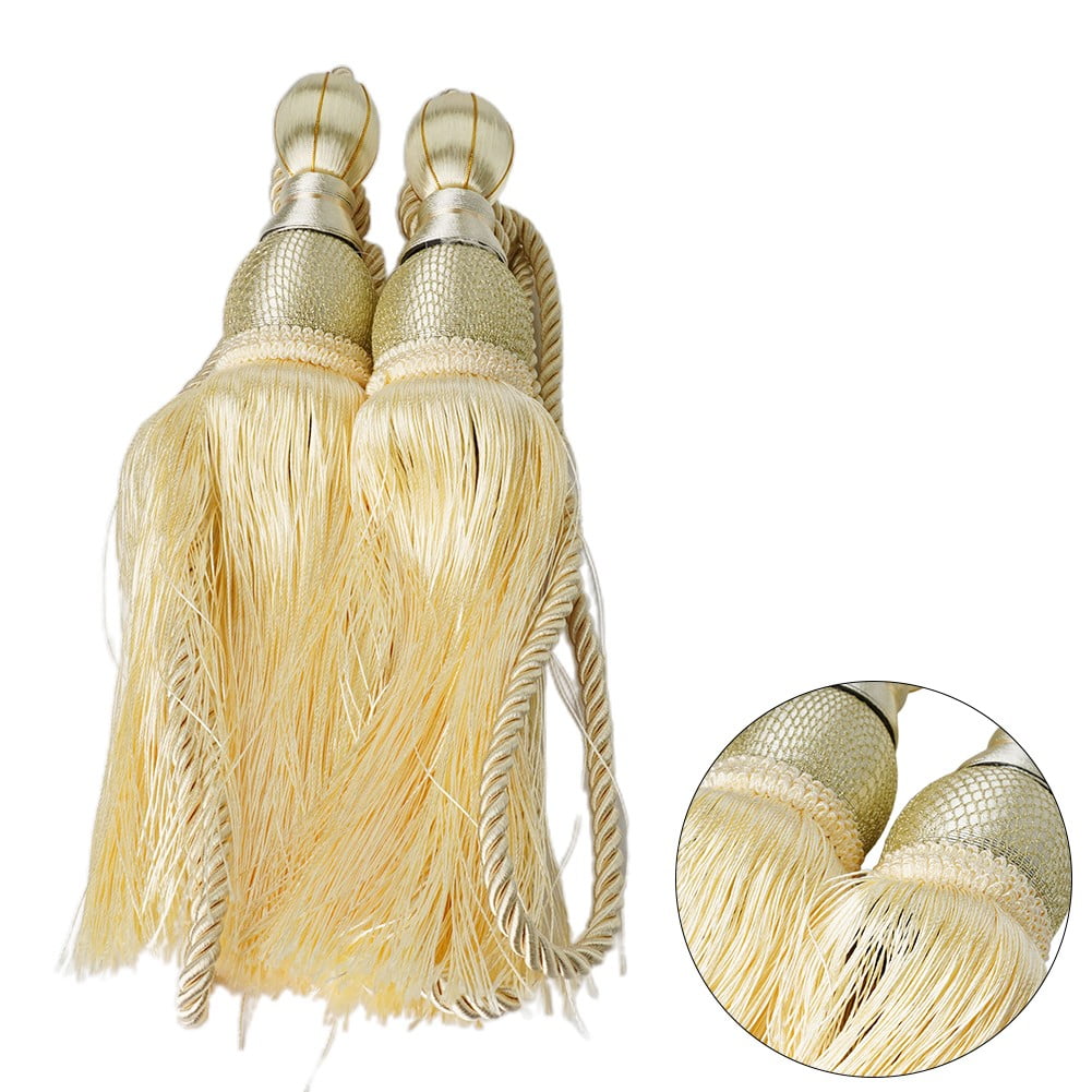 Bosisa 2pcs Large Tie Backs Ball Tassel Curtain Rope Tieback Gold - Image 5