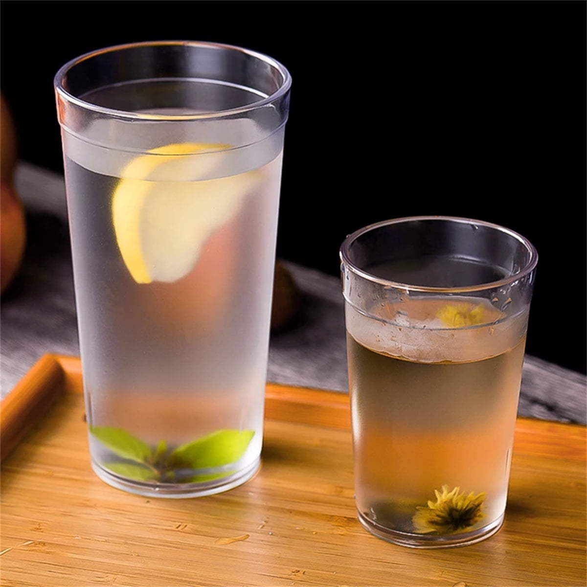 12oz Tumbler Beverage Cups, Clear Plastic Cup, Stackable Drinking Cups, Drink Tumblers for Hotel Cafe, Party & Catering Supplies, Restaurant Grade Cups, Clear, Set of 8 8oz - Image 2