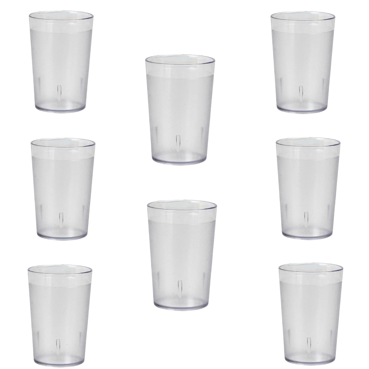 12oz Tumbler Beverage Cups, Clear Plastic Cup, Stackable Drinking Cups, Drink Tumblers for Hotel Cafe, Party & Catering Supplies, Restaurant Grade Cups, Clear, Set of 8 8oz - Image 7