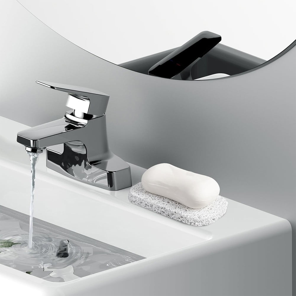 Lierteer 5PCS Shower Soap Bar Saver Lift Holder Dish Sponge Rack Tray Fast Dry Non-Slip white - Image 2