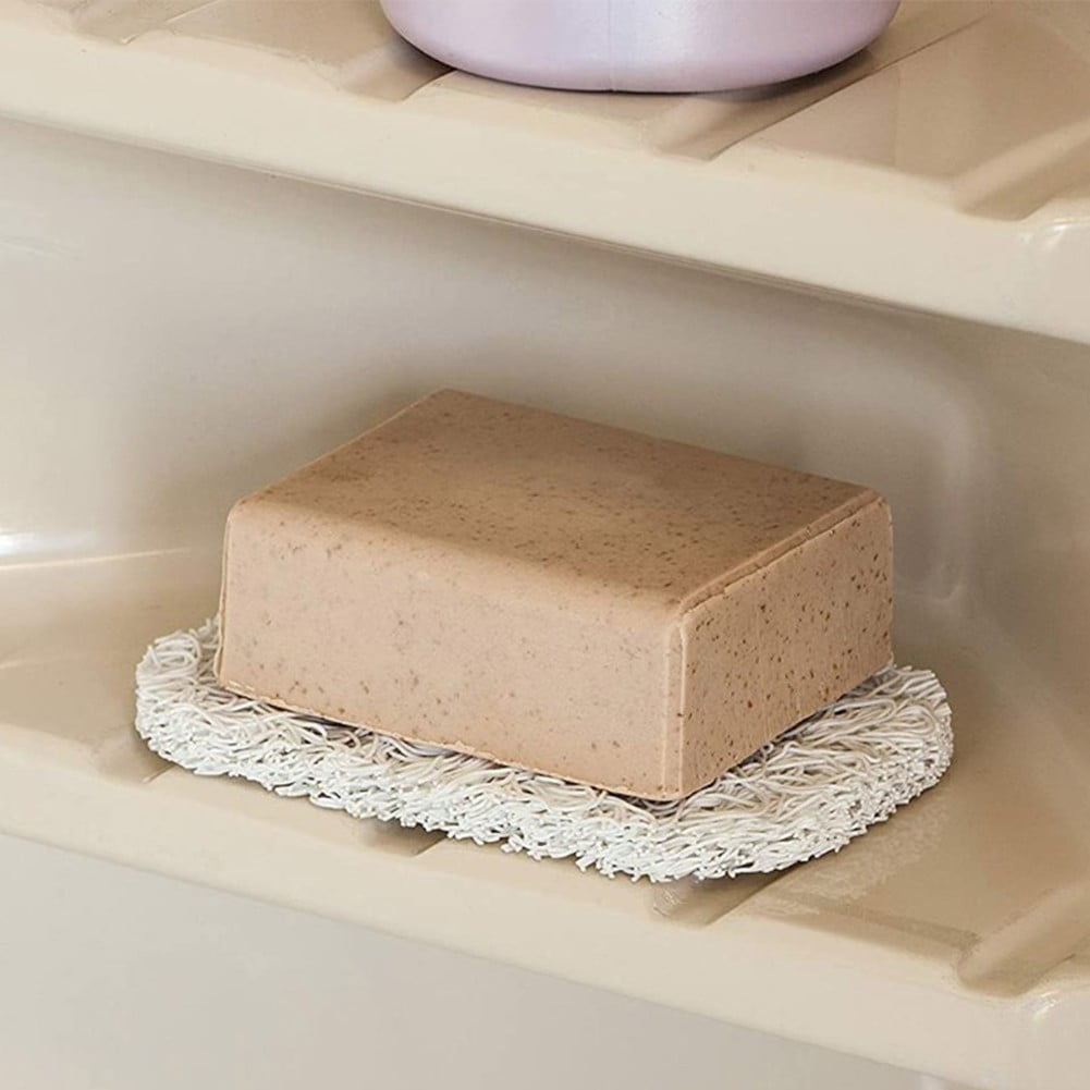 Lierteer 5PCS Shower Soap Bar Saver Lift Holder Dish Sponge Rack Tray Fast Dry Non-Slip white - Image 8