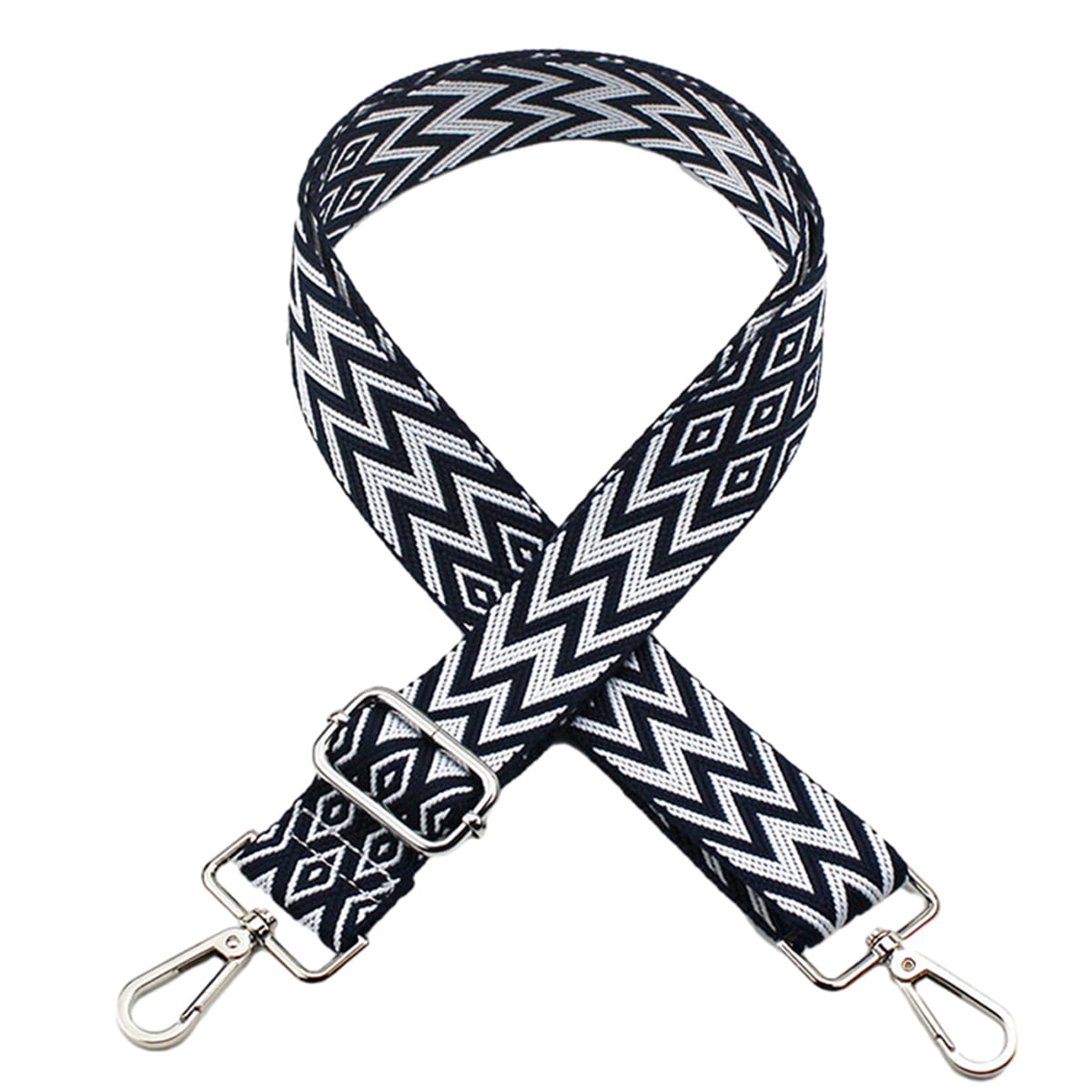 Replacement Crossbody Strap Handbag Guitar Strap Purse Shoulder Strap Adjustable Retro Jacquard - Dark blue - Image 1
