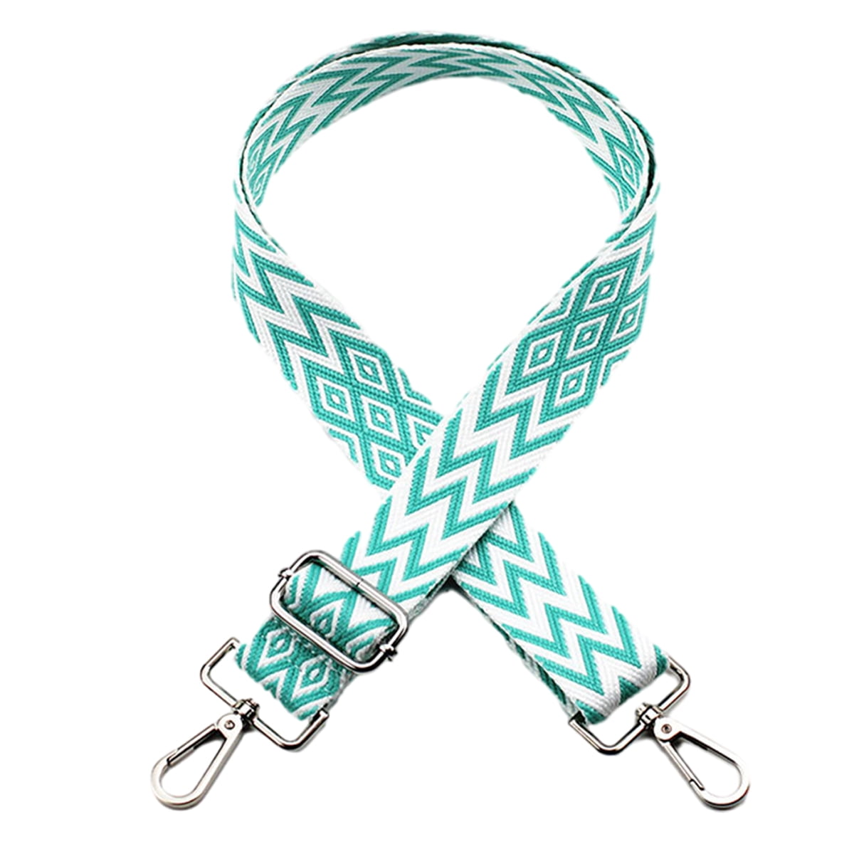 Replacement Crossbody Strap Handbag Guitar Strap Purse Shoulder Strap Adjustable Retro Jacquard - Dark blue green - Image 1