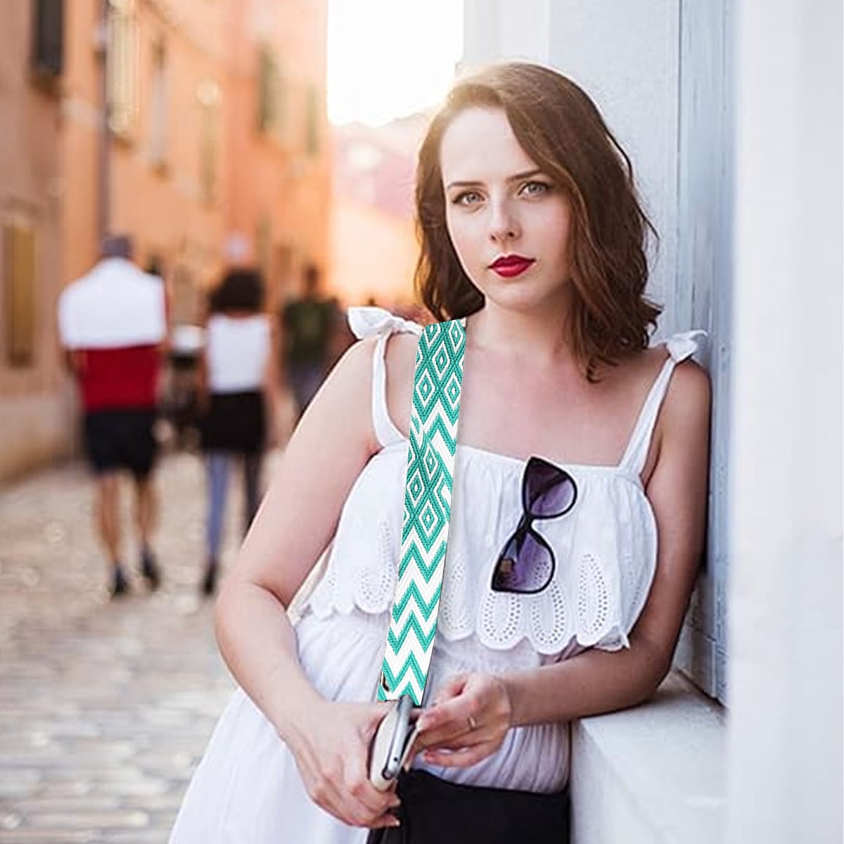 Replacement Crossbody Strap Handbag Guitar Strap Purse Shoulder Strap Adjustable Retro Jacquard - Dark blue green - Image 2