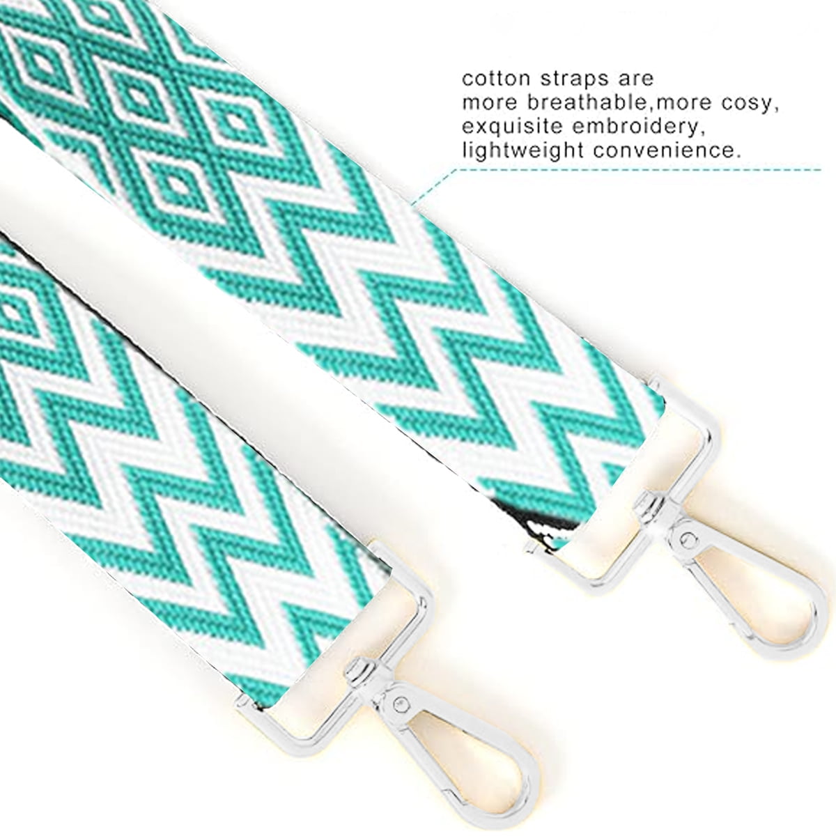Replacement Crossbody Strap Handbag Guitar Strap Purse Shoulder Strap Adjustable Retro Jacquard - Dark blue green - Image 4
