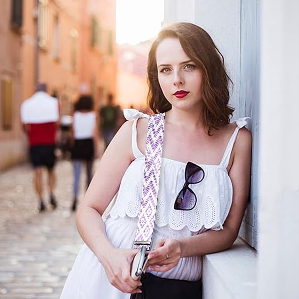 Replacement Crossbody Strap Handbag Guitar Strap Purse Shoulder Strap Adjustable Retro Jacquard - Dark blue purple - Image 2